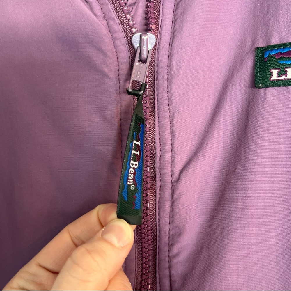 Vintage L.L. Bean Lavender Warm Up Jacket Full Zip Fleece Lined Pockets Warm - Picture 3 of 16